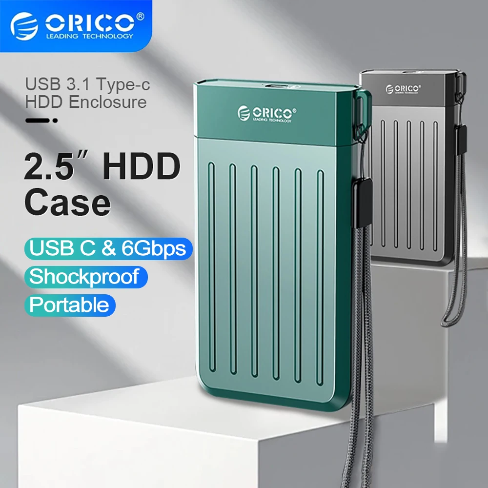 

ORICO 2.5 inch HDD Case Type C 6Gbps HDD Case SATA to USB 3.1 Hard Drive Case for 2.5" HDD Support UASP External HDD Enclosure