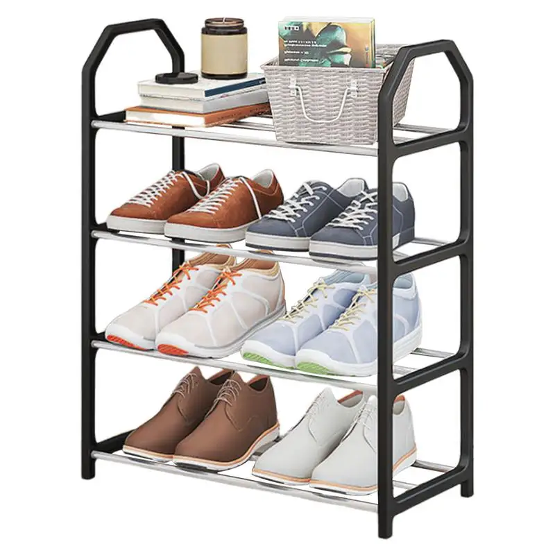 Shoe Rack Vertical Shoe Rack Shelf Shoe Rack 4 Layer Trapezoidal Shoes Organizer Stand Holder Living Room Space Saving Modern