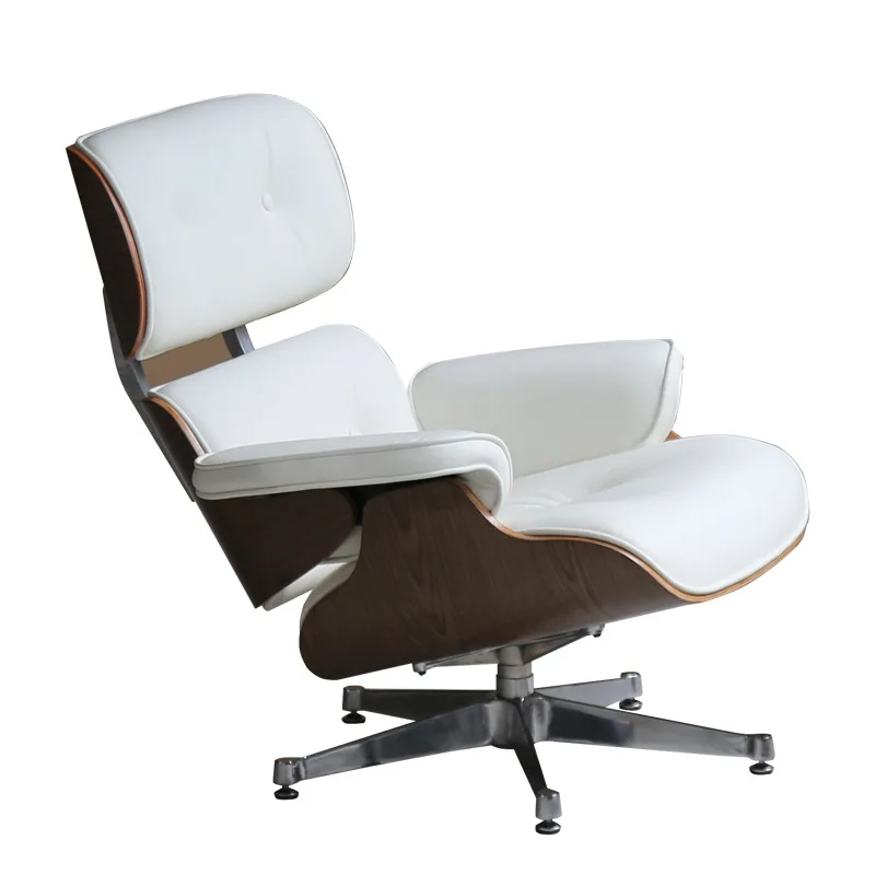 

Leather Lazy Chairs Modern Simple Office Leather Art Rotating Designer Furniture
