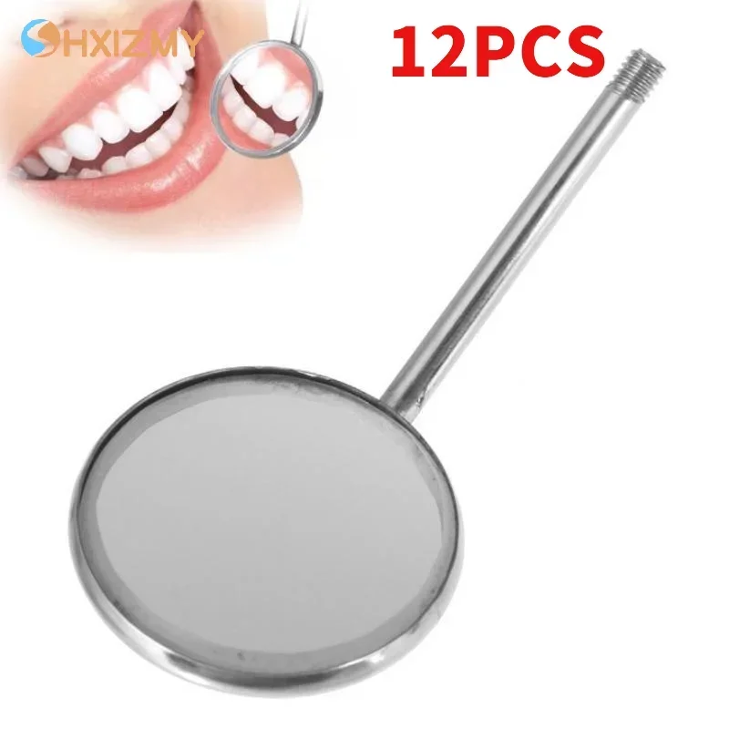 12Pcs/box Dental Mouth Mirror Head Stainless Steel Cone Socket Intraoral Oral Mirror For Inside Mouth Accessory