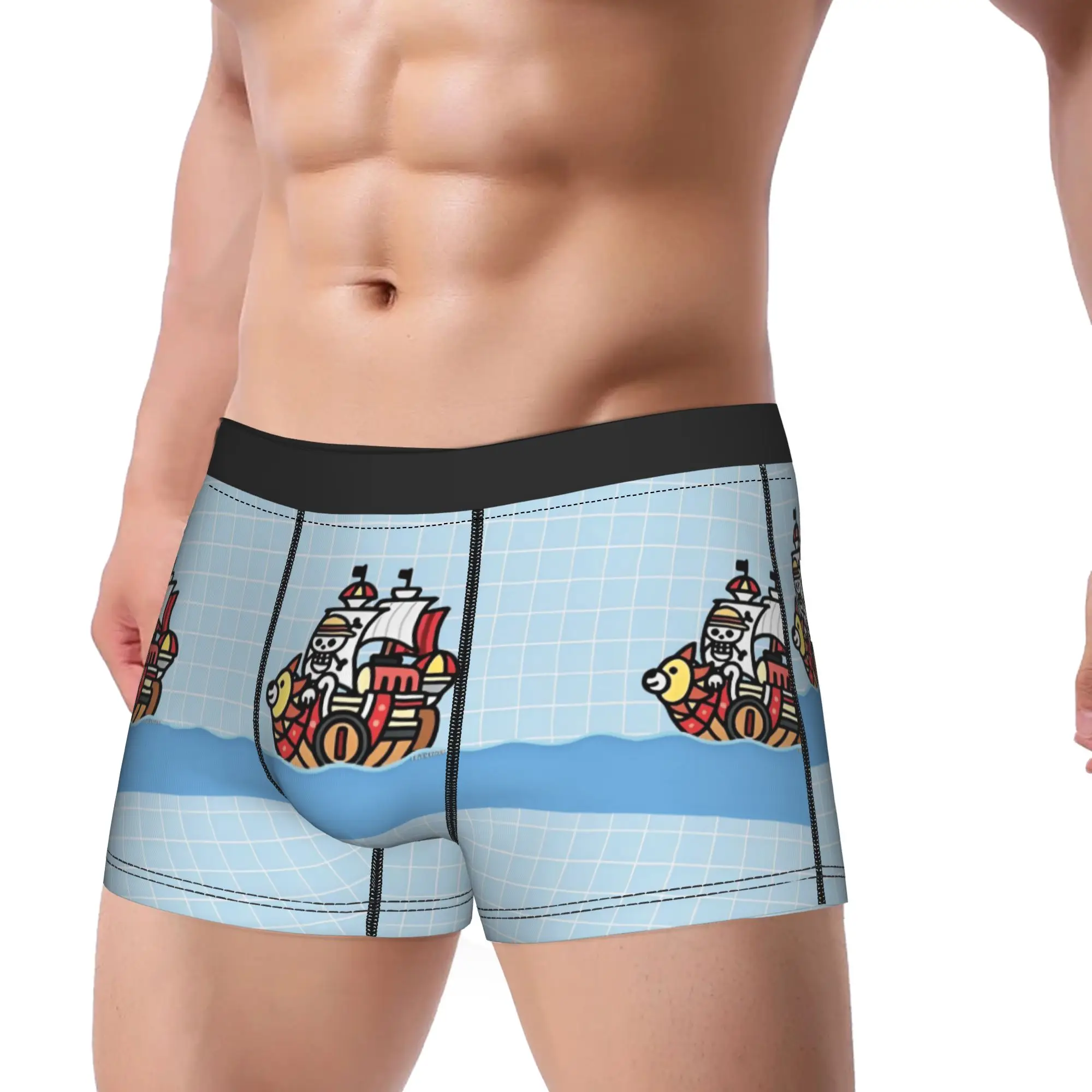 Ones Japanese Anime P-Pieces Boxershorts  3D Pouch Underwear Hot Sale Pattern Shorts Briefs Breathable Men's Panties Plus Size