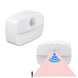 Led pir sensor de movimento luz da noite baterias sem fio sensor de movimento luzes para o quarto armário cozinha wc lâmpada da escada noite