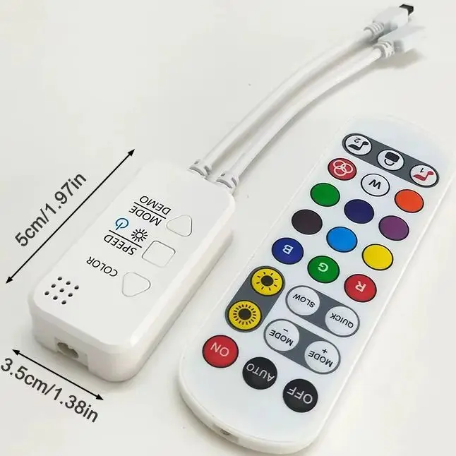 

Work With Alexa And Google Home For 3 Pin RGBIC LED Strip Light DC12V/24V 3 Pin Tuya APP Wifi LED RGBIC Controller With Remote