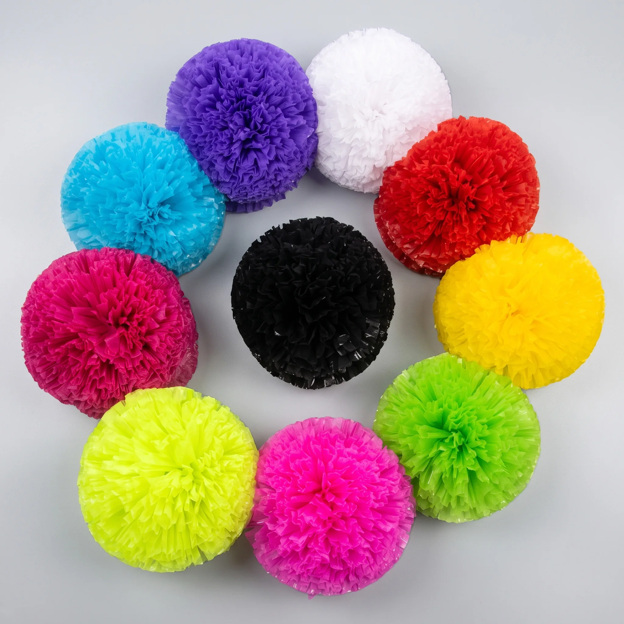 Colorful Cheerleading Pom Poms Handheld Dance Team Cheer Pompons Sports Competition Party Performance Accessory for Adults