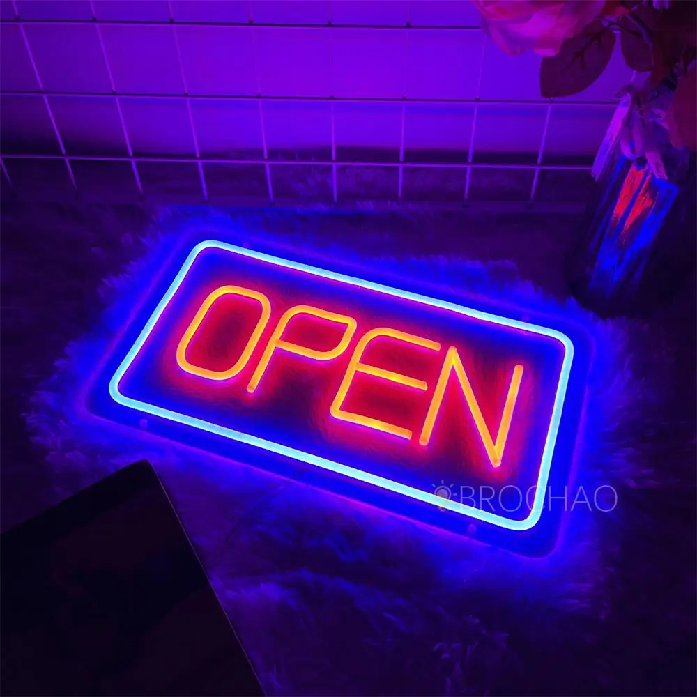 LED Neon Sign Light Oepn Sign Neon Light Shop Store Restaurant Bar Neon Led Sign Gaming Room Decor Wall Hanging Welcome Sign USB