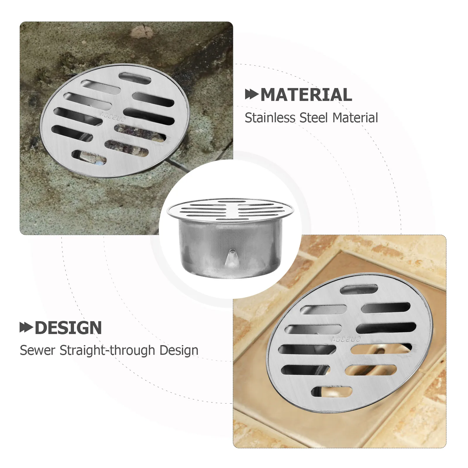 

Stainless Steel Floor Net Anti-Clogging Drain Strainer Mesh For Kitchen Sink Shower Tub Hair Catcher Durable Metal Sewer