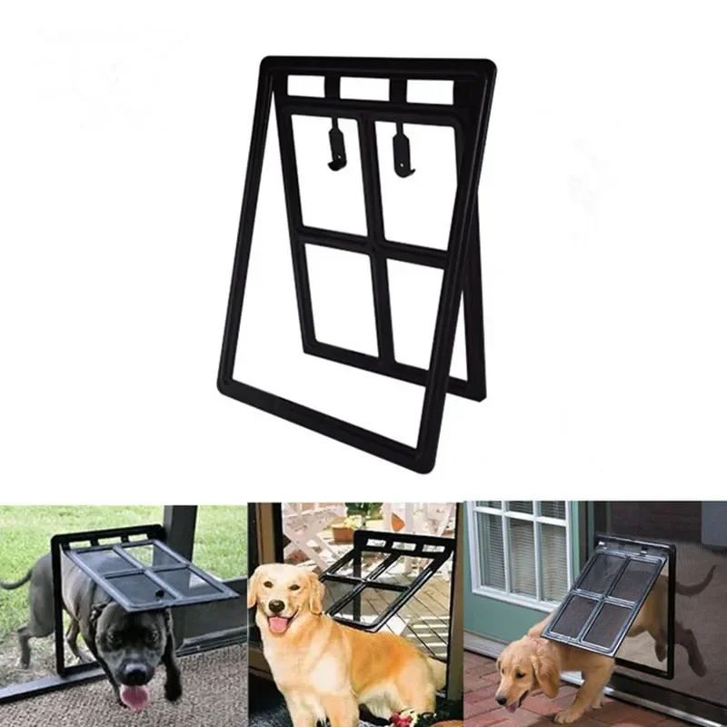 

2023 Durable Plastic Dog and Cat Door Screen Clamshell Security Door Pet Tunnel Dog Fence Free Entry Security Door