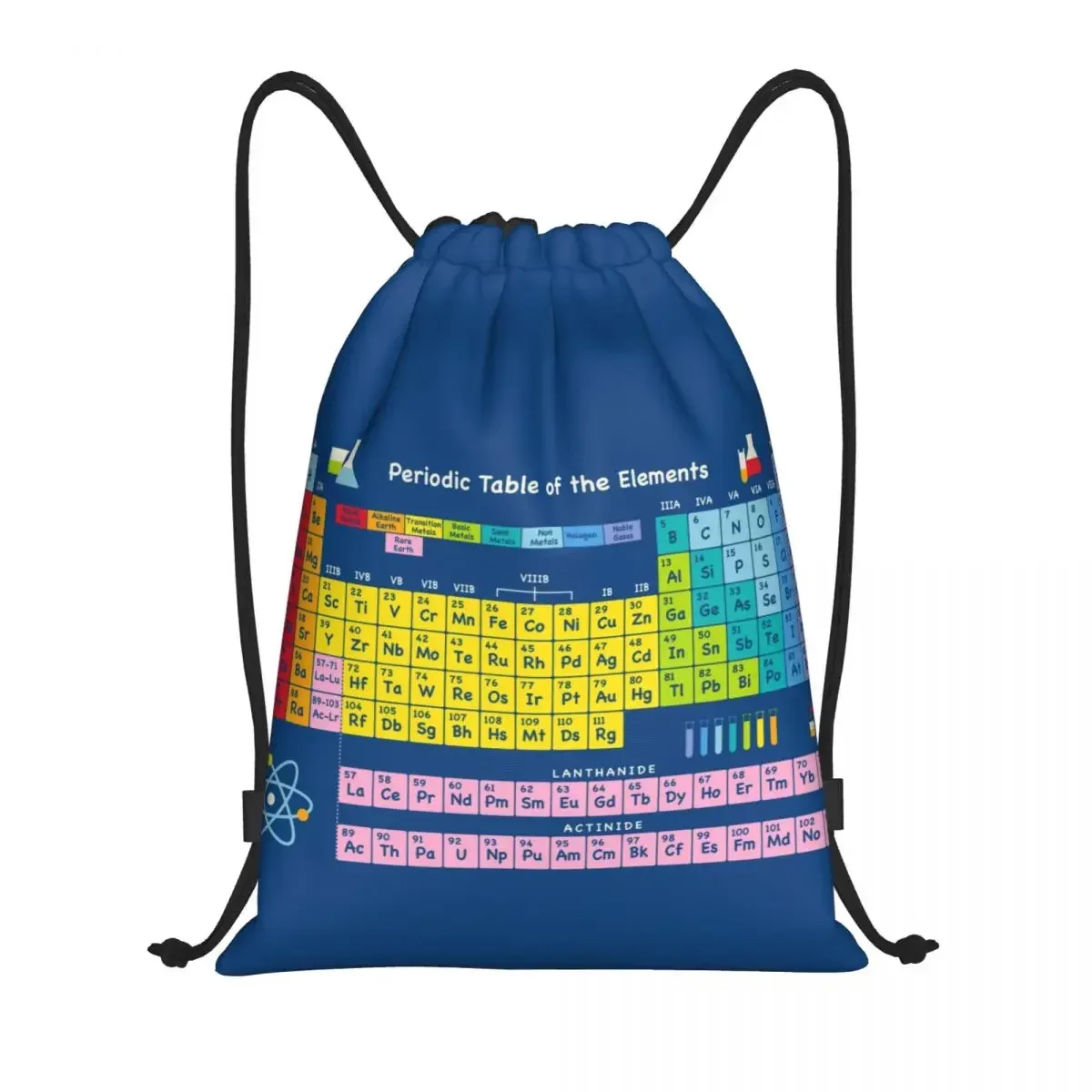 Periodic Table Drawstring Backpack Sports Gym Bag for Women Men Chemistry Science Pattern Training Sackpack