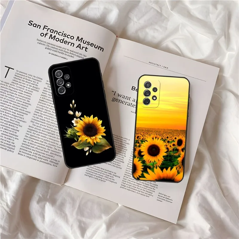 Yellow Flower Sunflower Phone Case For Samsung Note Galaxy 20 10 8 9 Pro Plus Ultra M20 M31 M40 Back Cover