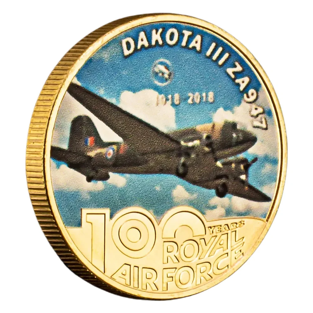 Dakota III ZA947 Military Transport Aircraft Souvenir Coin Operated By RAF 100th Anniversary of Royal Air Force Memorial Coins