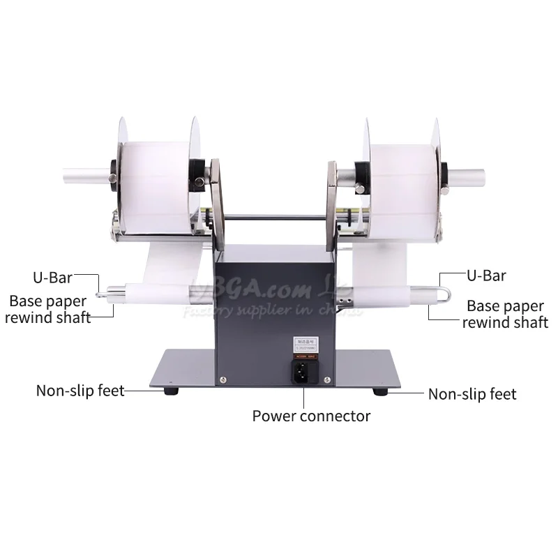 Automatic  Dual Heads Label Peeling Machine Peeling  Sealing Sticker Stripping Width 5-200mm With Counting Function