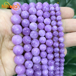 Natural Stone Light Purple Chalcedony Round Spacer Beads DIY 6/8/10/12mm Handmade for Jewelry Making Ring Bracelet Earrings15