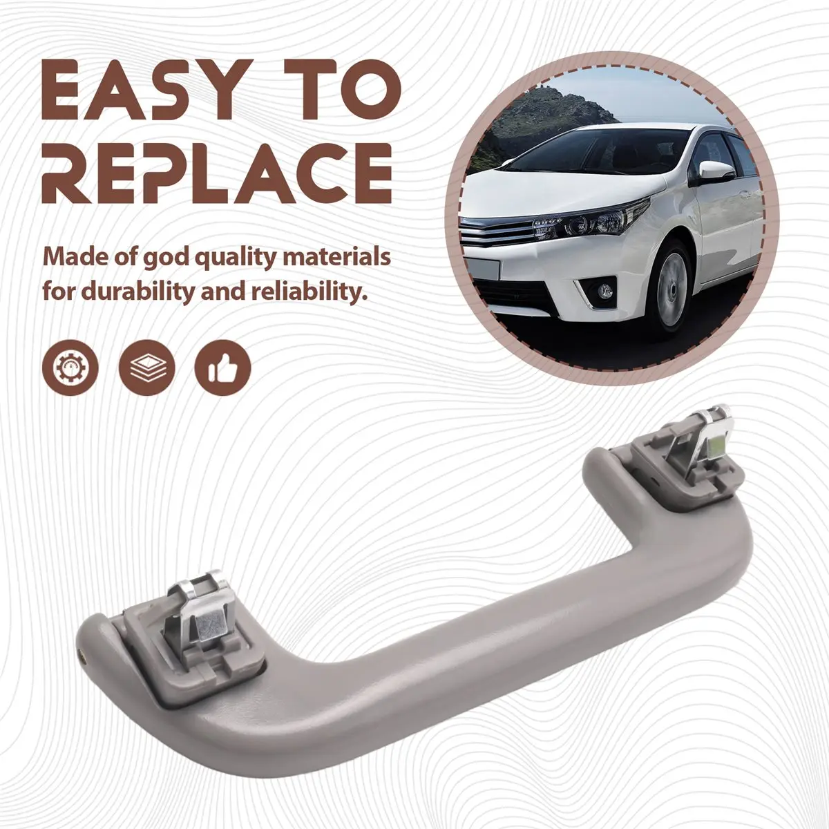 #82Q Car Roof Handle,Car Inner Roof Armrest Ceiling Pull Handle Door Safety for Toyota (Dark Gray)