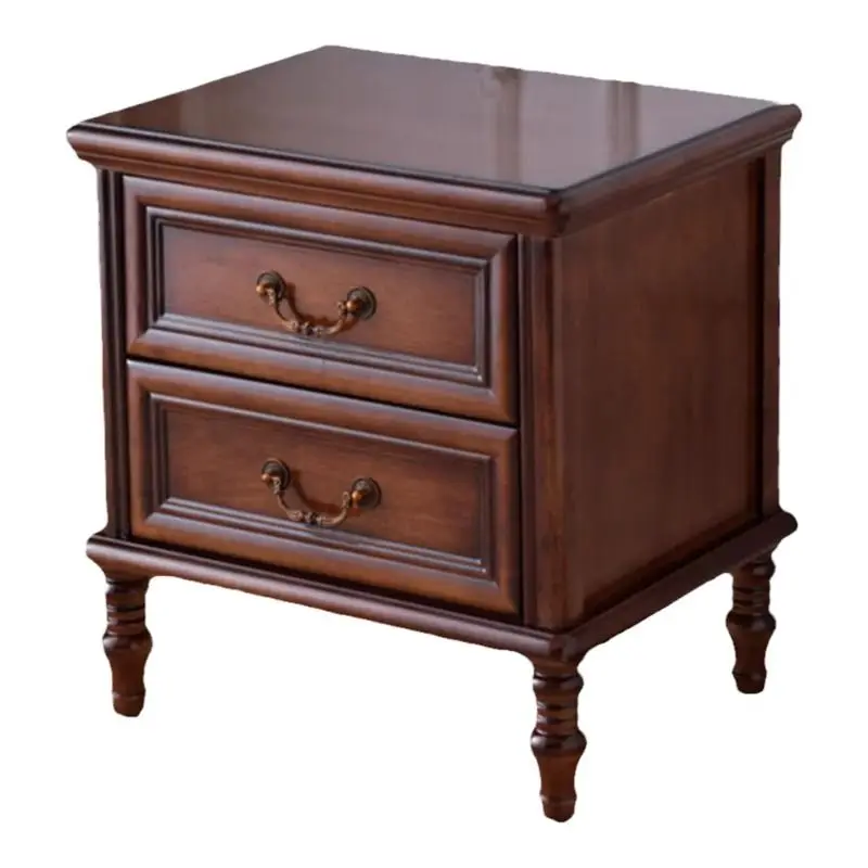 Solid Mahogany Wood Contemporary Night Stand with Eco-friendly Design in Cherry Finish for Home or Hotel Bedroom Furniture