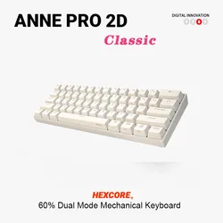 Mini teclado personalizado retroiluminado mecânico, New Anne Pro 2D, Keycaps, Case, Cor clássica, NKRO, Hot Swap 60%, Bluetooth