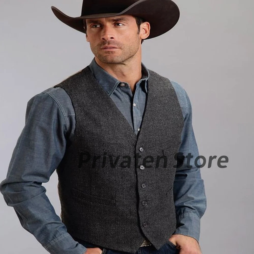 

Men's Vest Herringbone V-neck Slim Gray Steampunk Stylish Fast shipping Wedding Groomsmen Party Coat Brand New 여름조끼