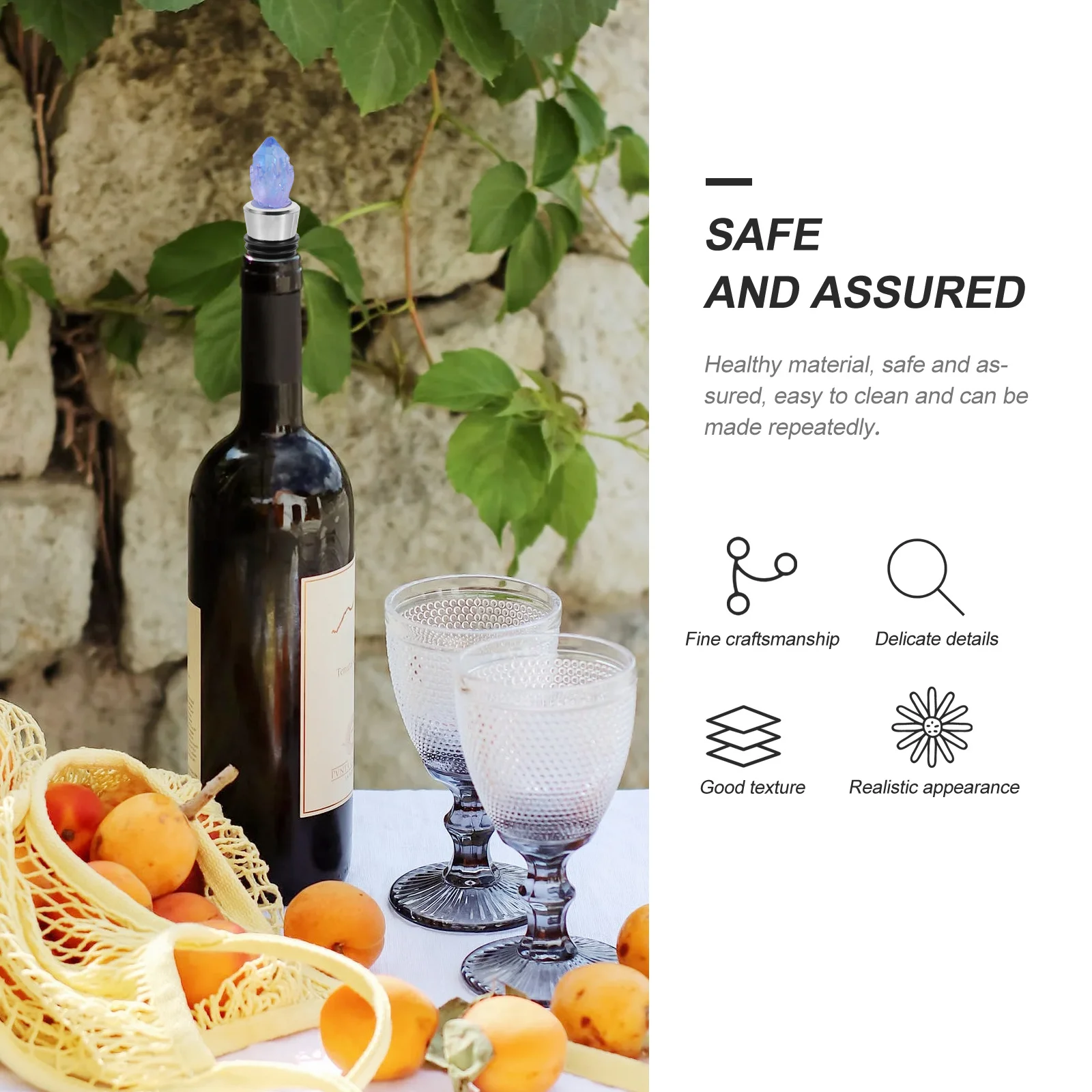 

1Set Silicone Mold Crystal Cluster DIY Epoxy Resin Mold Manual Wine Bottle Plug Craft Supplies Crafts Making Supplies