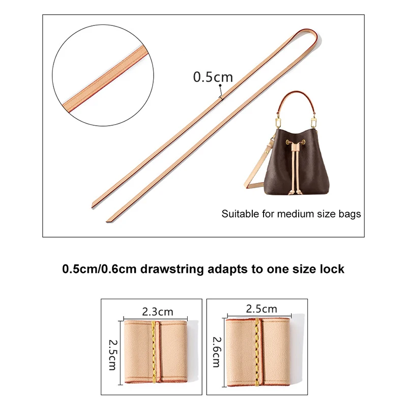 90Cm Top Grade Genuine Calf Leather Drawstring Strap Backpack Beam For Women Handbag Bucket Bag Backpack Bag Parts Replacement