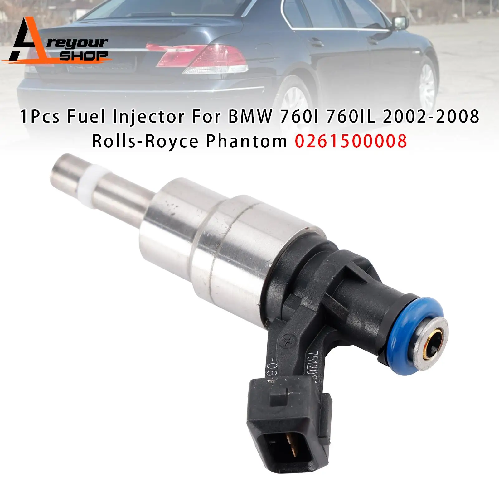 

Areyourshop 1Pc/12Pcs Fuel Injector for BMW 760I 760IL 2002-2008 Rolls-Royce Phantom 0261500008