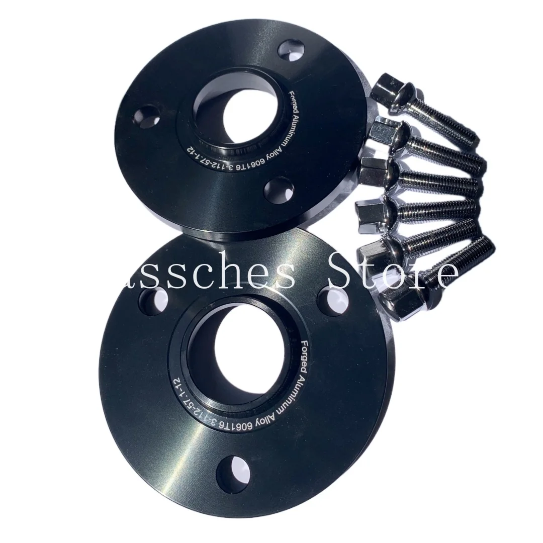 2pcs Hubcentric Wheel Spacers PCD 3x112 CB 57.1mm + Extra Long Bolts For Smart Fortwo Roadster