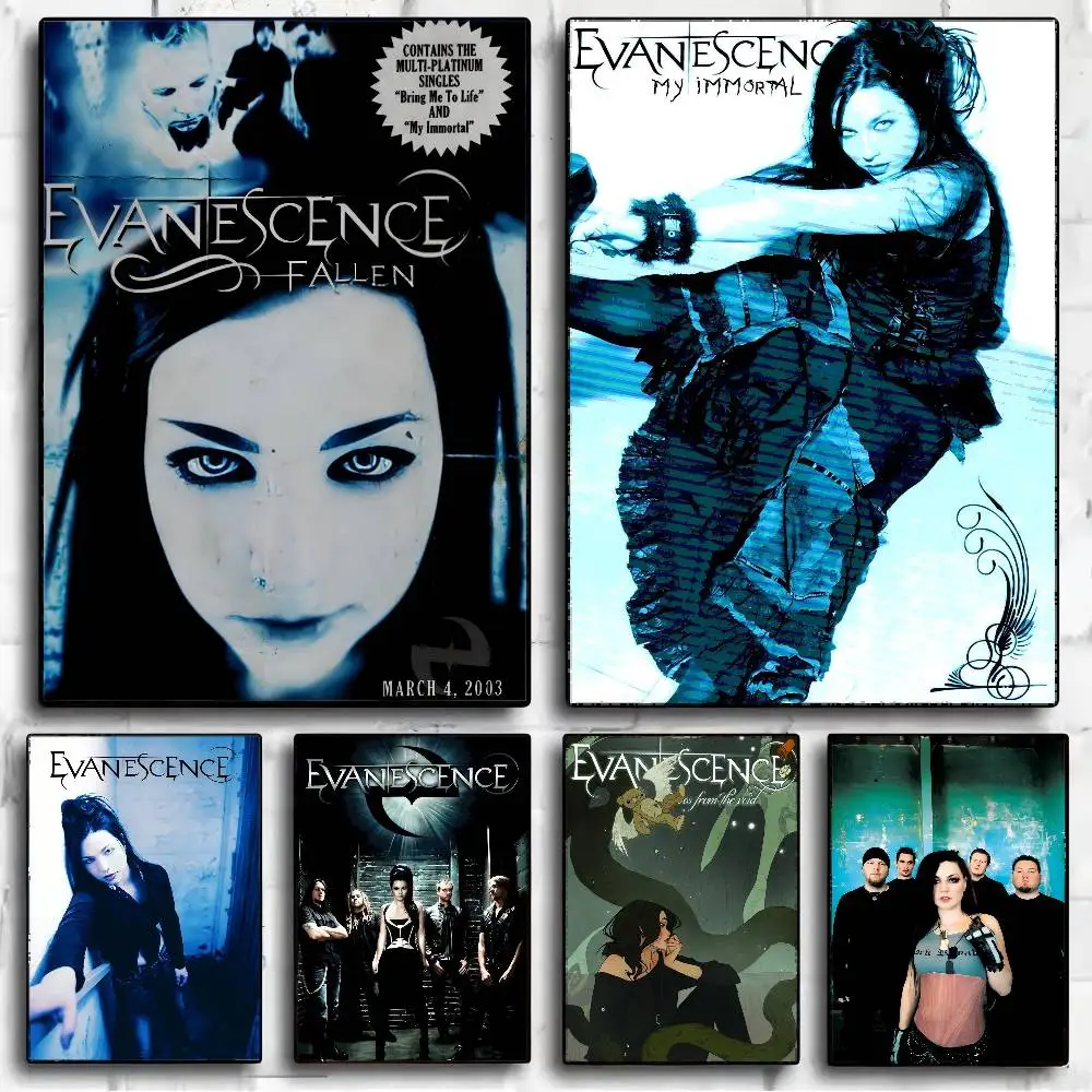 Pôster de papel branco da banda Evanescence, pôster de qualidade HD, arte de parede, pintura, decoração de parede para sala de estudo