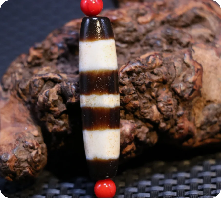 Magic Power Tibetan Old Agate 3 Line Healer Medicine Gzi dZi Bead Totem Pendant