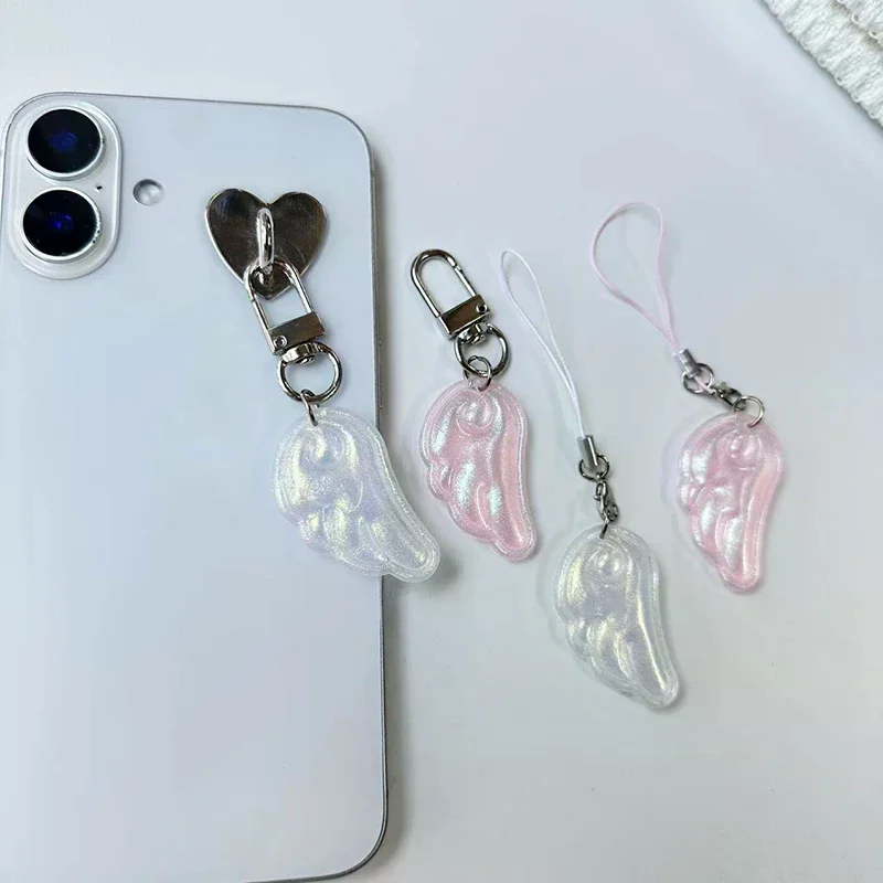 Y2k Cute Angel Wings Keychain Pendant Phone Charm Phone Chain Versatile Bag Hanging Decoration