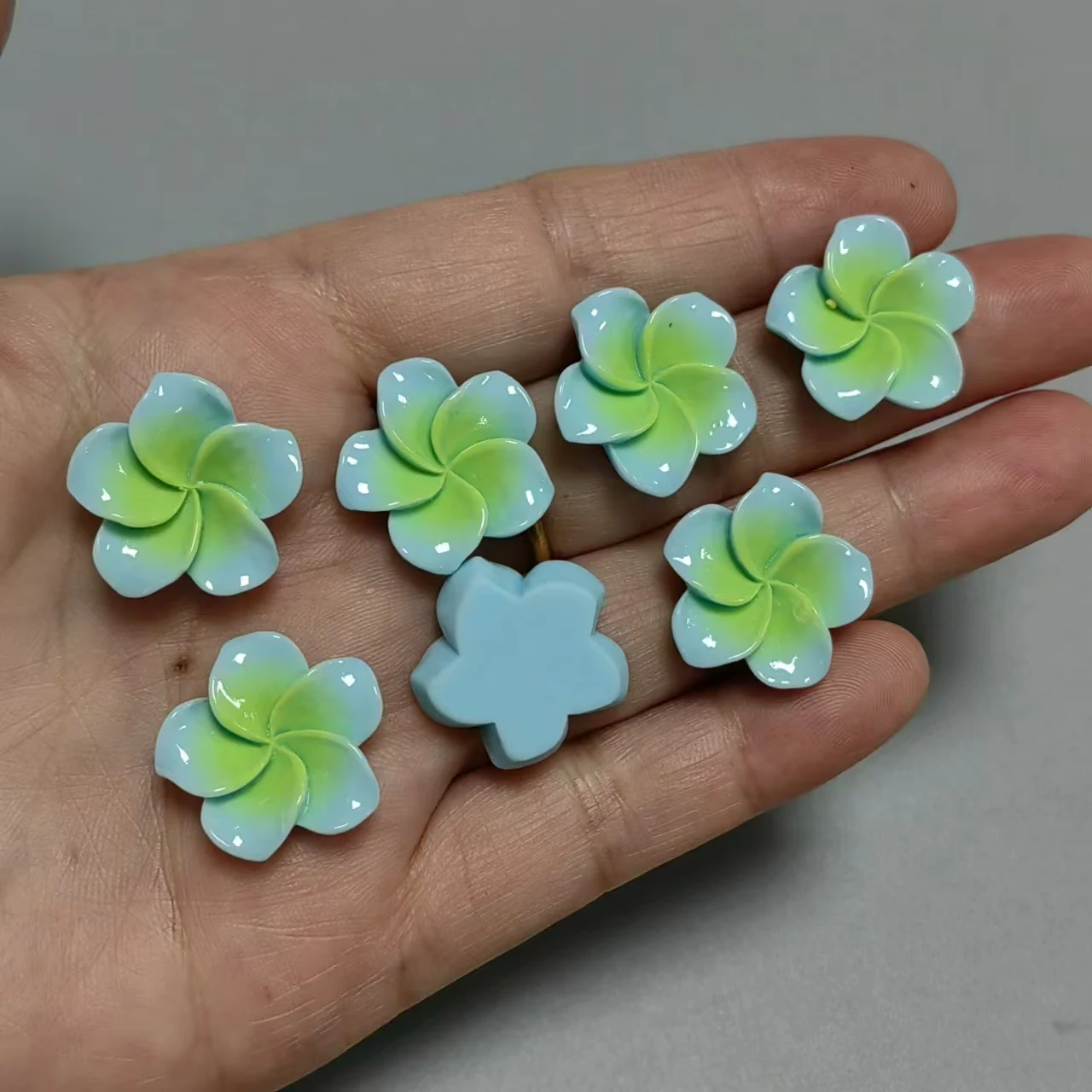 10 قطعة الراتنج الطازج الوردي الوردي الأبيض خمسة البتلة زهرة DIY بها بنفسك اكسسوارات غير المرغوب فيه جراب هاتف طويل مسمار الفن الديكور السحر Crafts بها بنفسك الحرف #4