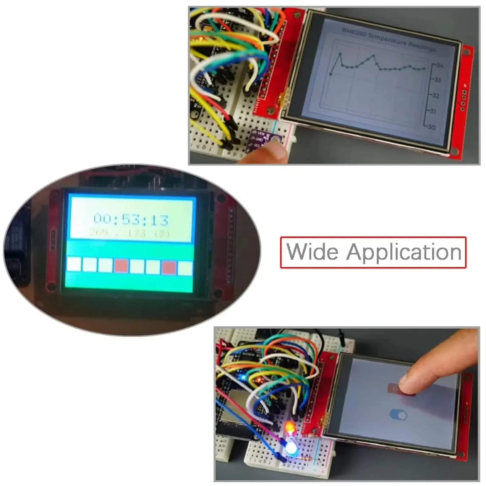 2,8-Zoll-SPI-TFT-LCD-Display ILI9341 Resistives Touchscreen-Modul 320 x 240 5 V mit Kartensteckplatz für Arduino 2560 ESP32