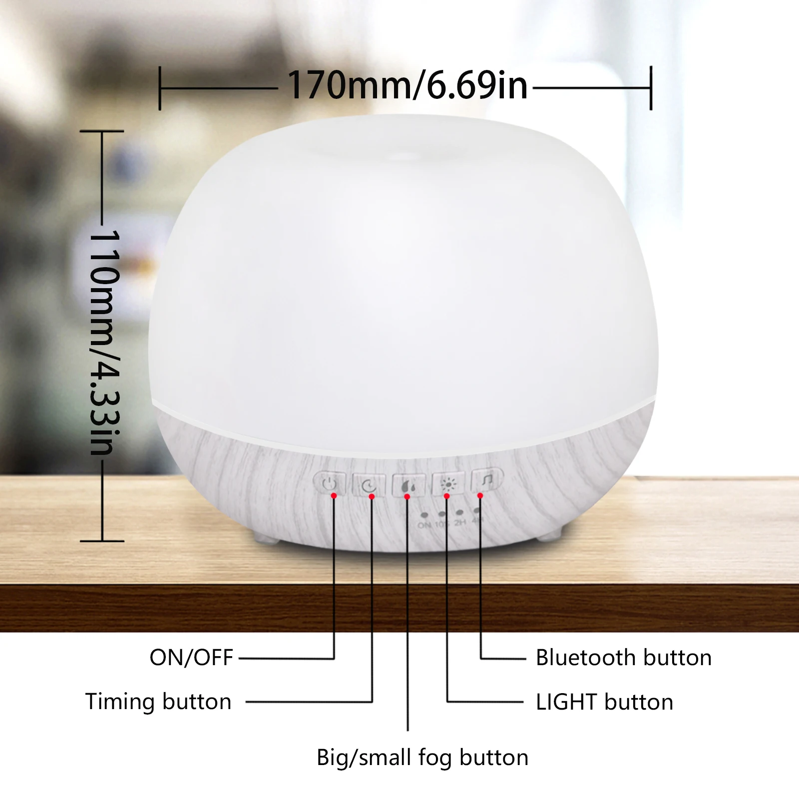 WiFi Smart Aroma Diffuser Oil Air Humidifier Ultrasonic Usb Essential Oil Diffuser Wood Grain Colorful LED Light for Home Office