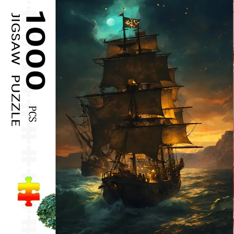 

Jigsaw Puzzles Adults Ghost Ship in The Storm Home Puzzle Stress Relief Entertainment Toys Puzzles Christmas Gift
