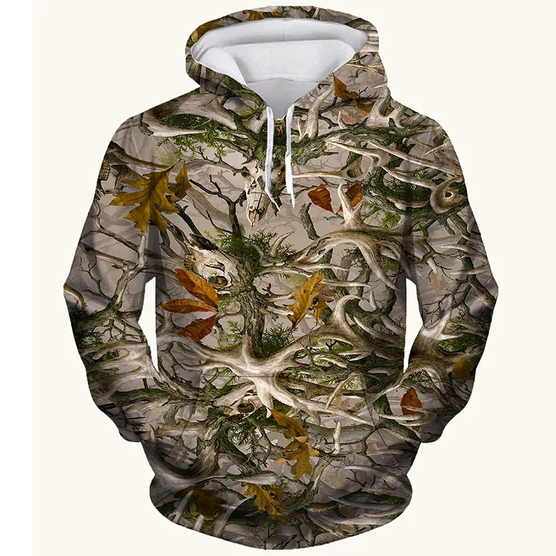 Hunting Camo 3D Print Hoodie Men Women Camouflage Streetwear Hoodies Oversized Pullovers Hooded Sweatshirts Kids Tops Clothing