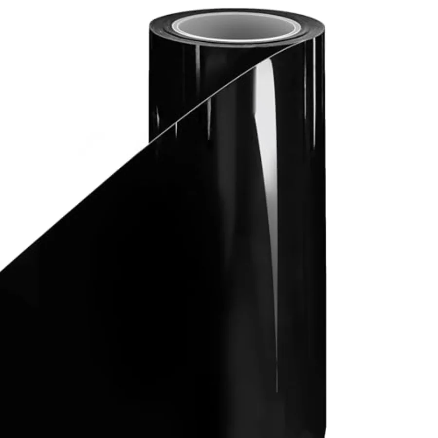 

Car motorcycle furniture wrap film: high gloss piano black vinyl self-healing heat repair premium quality 9ft x 5ft
