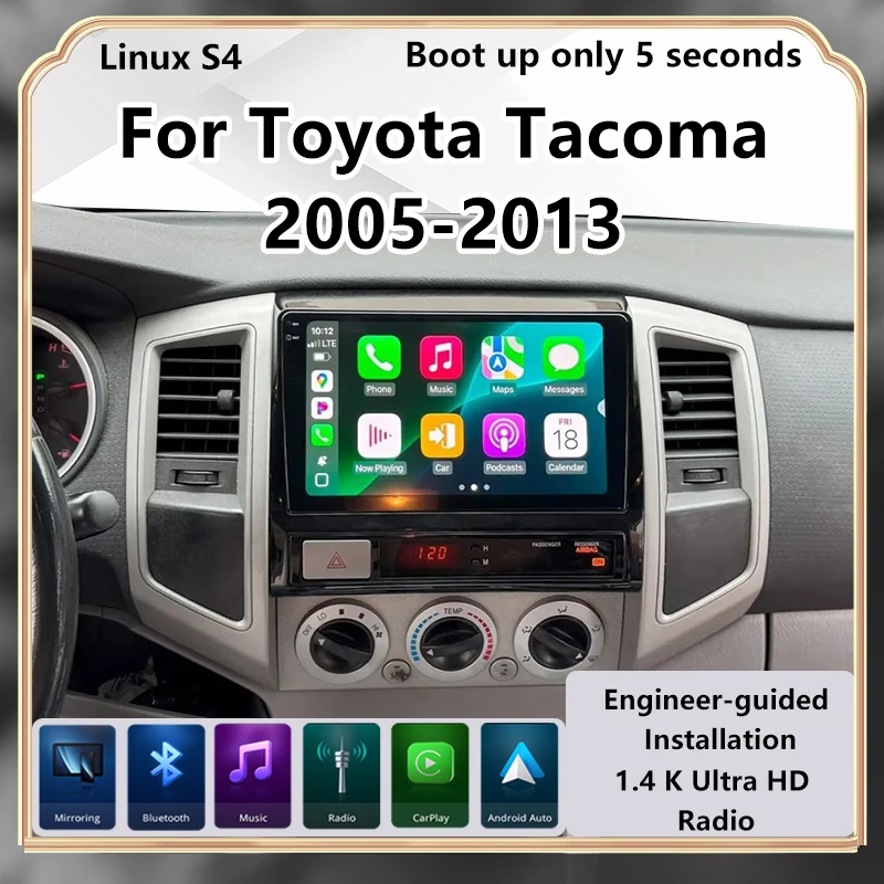 For Toyota Tacoma 2005-2013 Upgrade Radio Wireless Carplay Car Multimedia Video Player Modify Touch Screen Android Auto Car Play