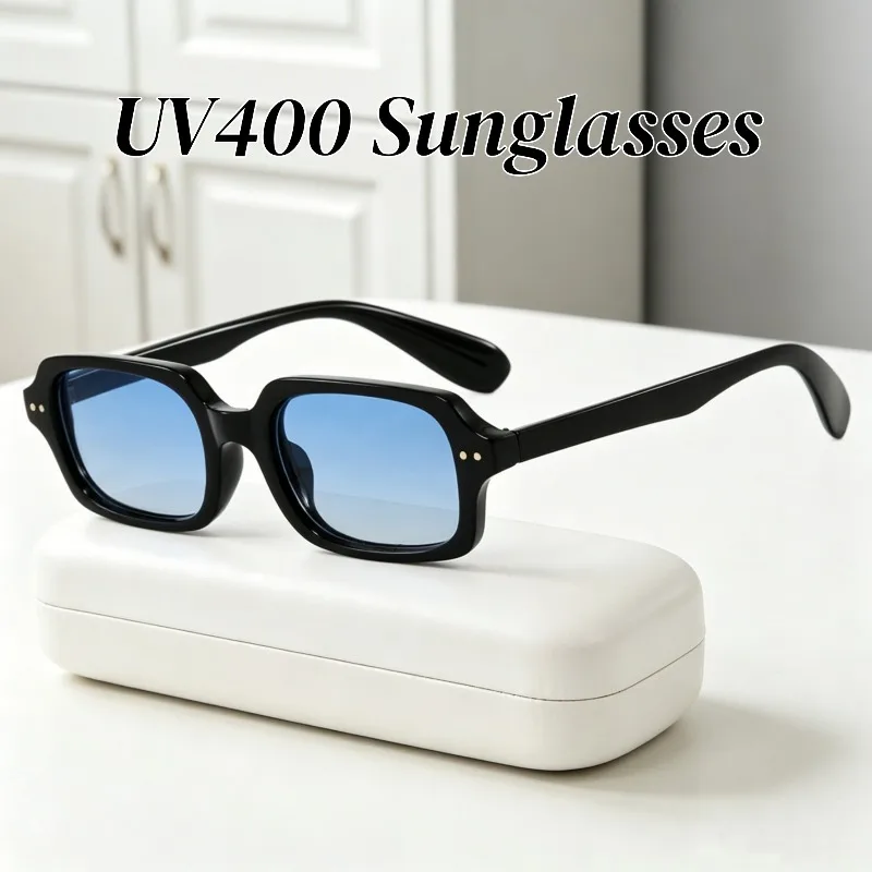 

New Retro Square Frame UV400 Sunglasses HD Trendy INS Style Eyewear Driving Outdoor Sports Travel Comfortable Anti-UV Eyeglasses