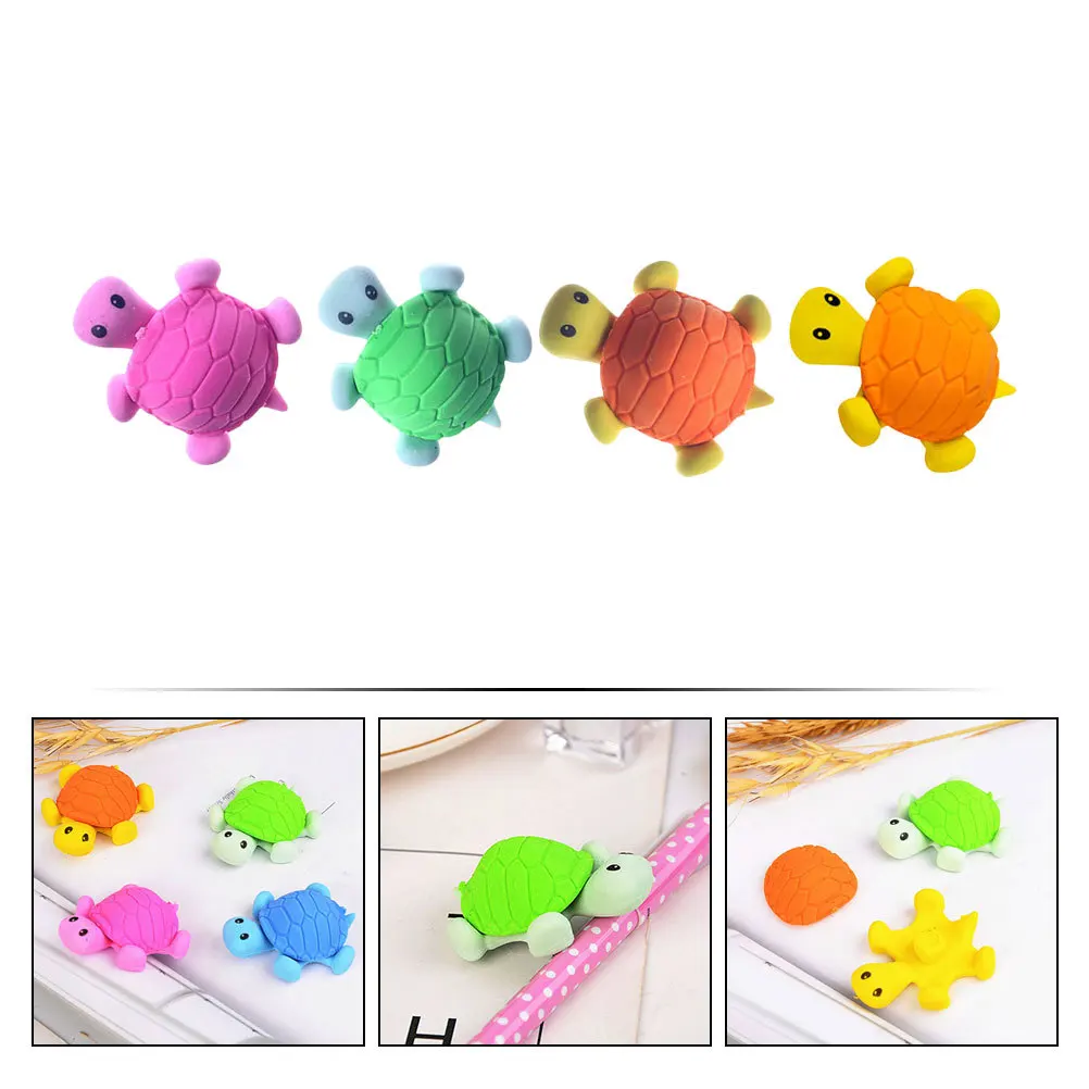 

16Pcs Adorable Cartoon Turtle Erasers Safe Delicate Pencil Erasers for Writing Drawing Portable Study Accessories Bulk