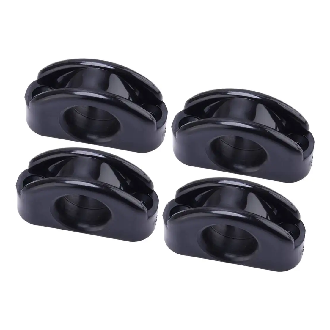 4Pcs Deck Eye Fairlead Bullseye Line Cable Rope Guide Pulley Fit for Marine Boat Yacht Kayak Canoe Black Nylon