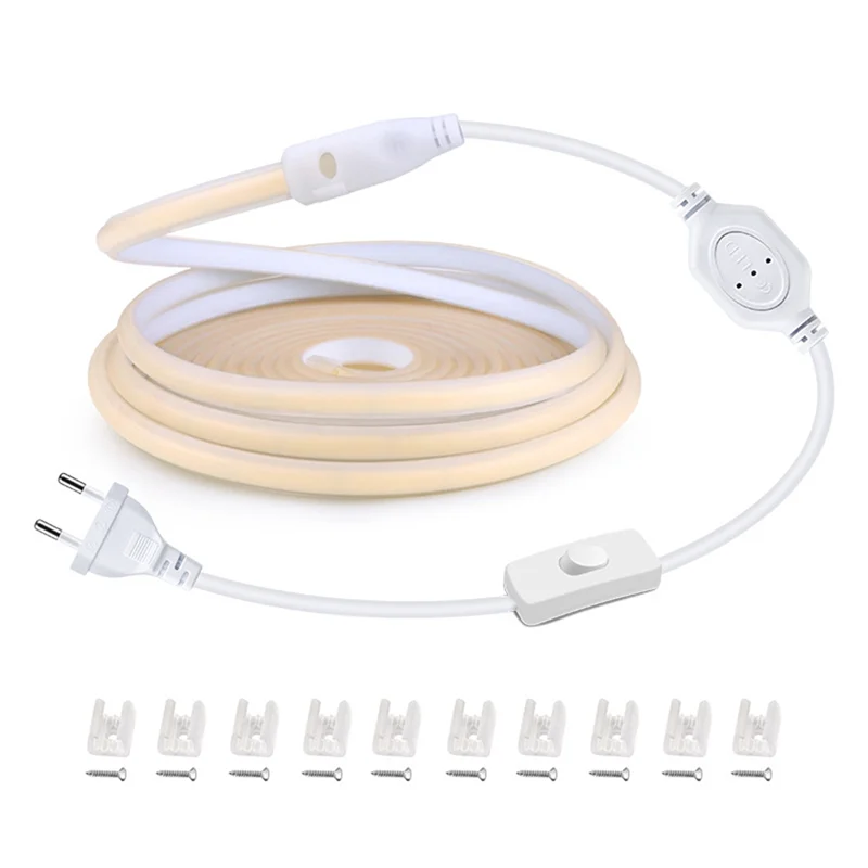 LED Backlight Light Strip COB Strip Lights Vanity Lights Bathroom Dressing Table Room Warm White 10M EU Plug-ABQU