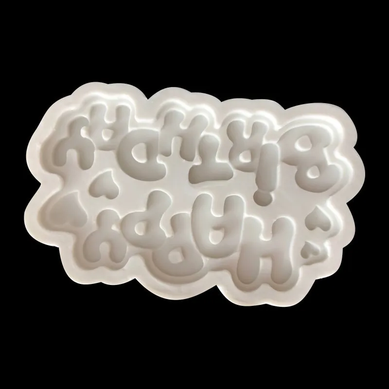 Happy Birthday English Letters Inserts Silicone Fondant Cake Mold Baking Decoration Tools 15-607