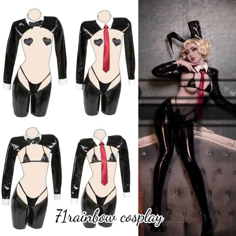 

Original design leather reverse rabbit cosplay costume Pu bunny girl uniform sets lingeries Sexy Cosplay