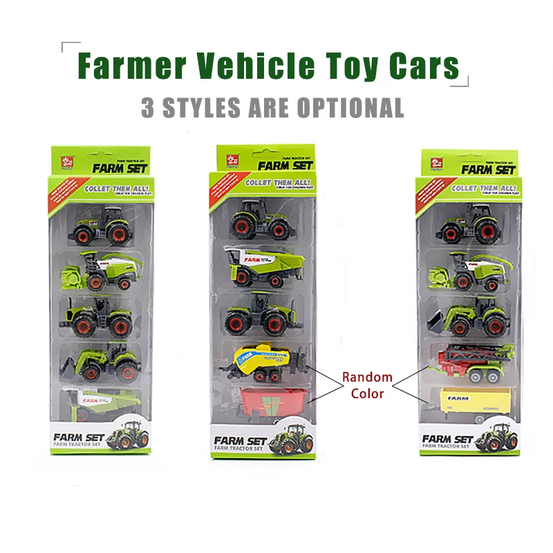 Mini Alloy Farmer Car Alloy Engineering Car Tractor Toy Model Farm Vehicle Belt Boy Toy Car Model Diecast Simulation Car