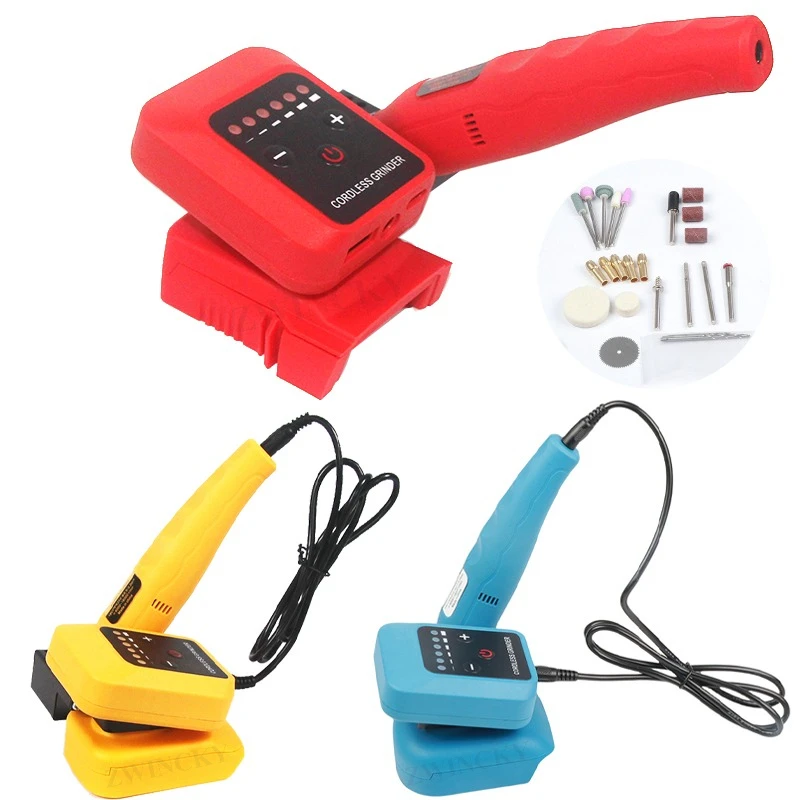 

6 Gear Brushless Electric Angle Grinder Machine Power Tool For Makita Milwaukee Dewalt 18V Battery for Decoration Tools