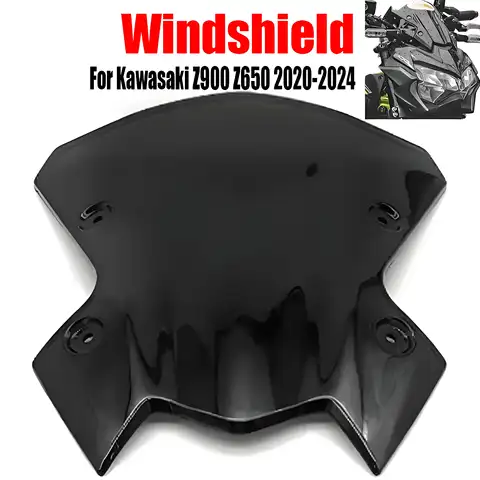 Für Kawasaki Z900 Z650 2020-2024 Schwarz Motorrad Windschutzscheibe Windschutzscheibenschutz