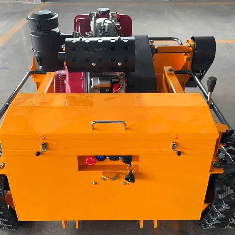 Customized CE Certified New Design Cutting Width 800mm Self-Propelled Crawler Design Intelligent Remote Control Lawn Mowing Robo