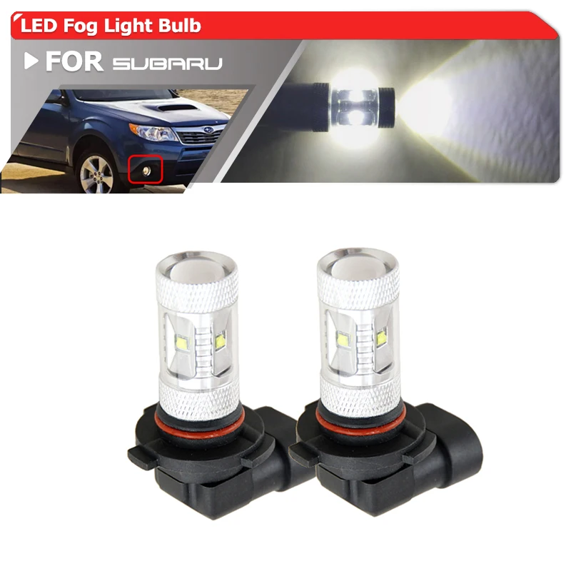 6500K Xenon White Led Light Bulbs For Car DRL Fog Driving Lamp Lights Replacement Bulbs For Subaru Forester Impreza Outback Baja