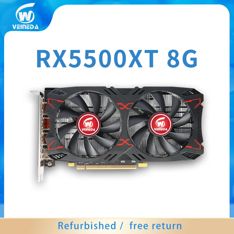 VEINEDA RX5500XT 8G Mining Graphics Card 8G 128bit GDDR6 RX 5500 XT 8gb Video Card Gaming AMD GPU placa de video
