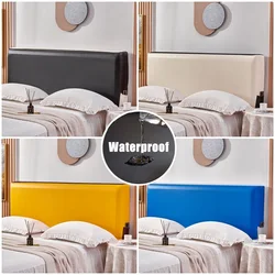 Solid Color Artificial Leather Bed Head Cover Elastic All-inclusive Headboard WaterProof Headboard Covers for Home