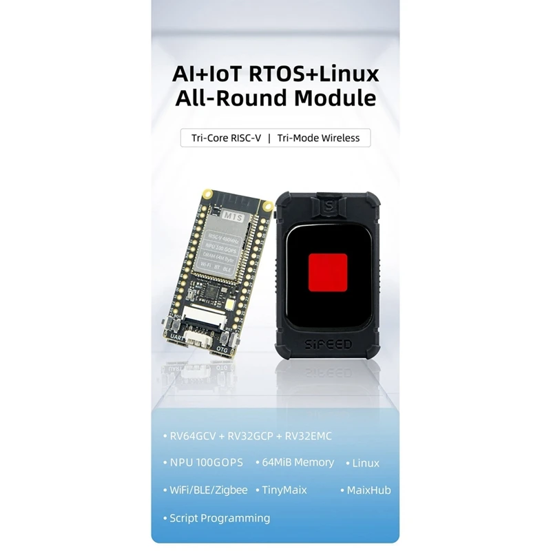 For Speed M1S Dock+M1S Core Board+2MP Camera AI+IOT Tinyml RISC-V Linux Artificial Intelligent Development Board Kit