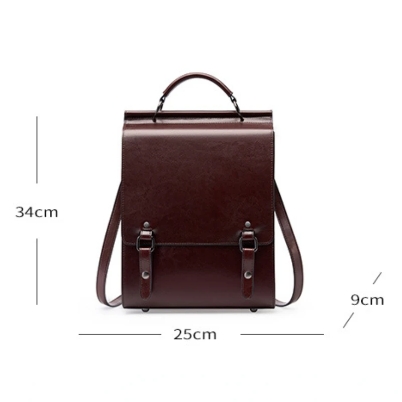 Chikage Large Capacity Women\'s Leather Backpack Fashion Trend Female Student Schoolbag Simple Leisure Cowhide Backpack