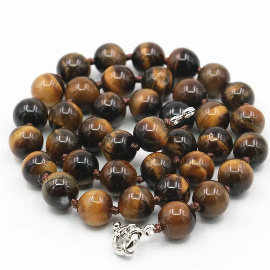 

New fashion natural 10MM Tiger Eye stone necklace